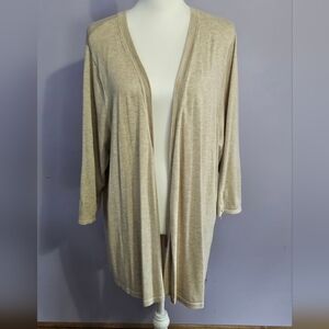 Lety & Me Cream Lightweight‎ Long Cardigan With detailing Down Back And Sleeves